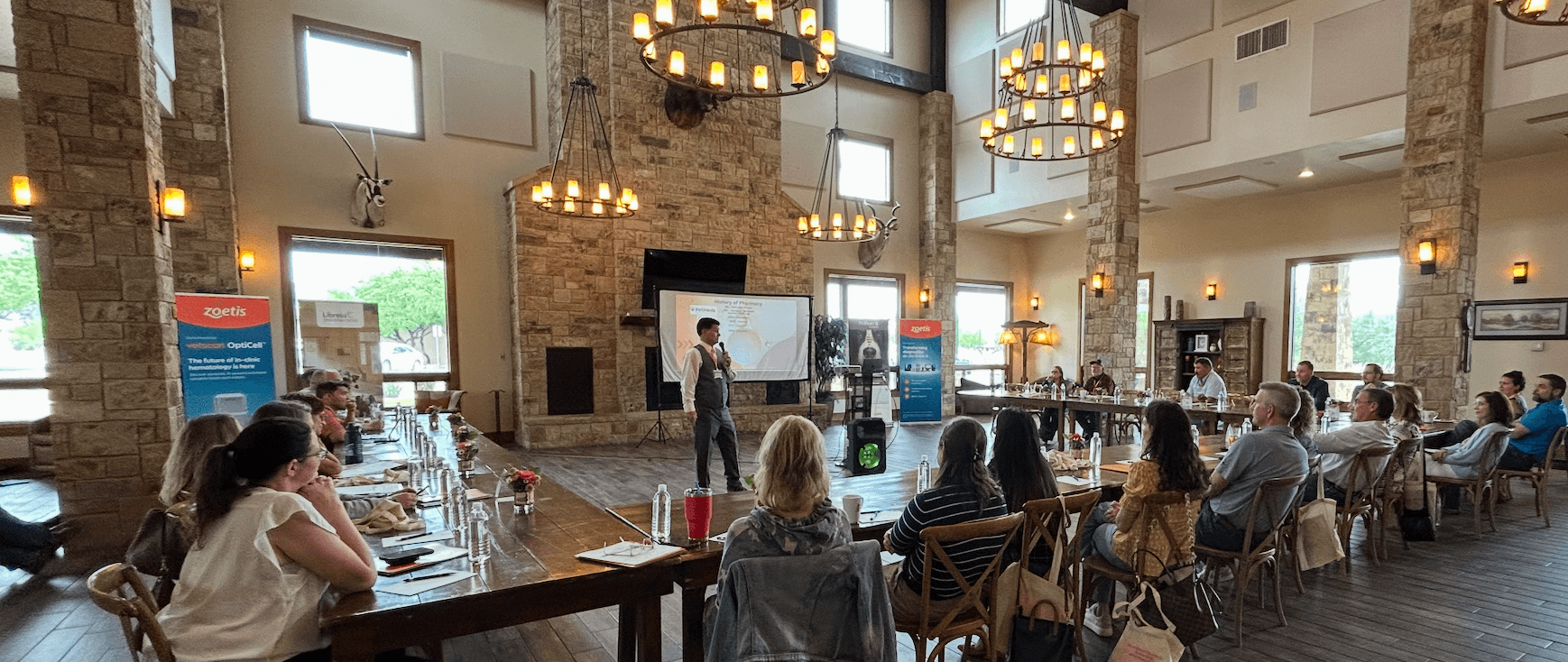 Dr. Gribble presenting to a group of veterinary practice owners